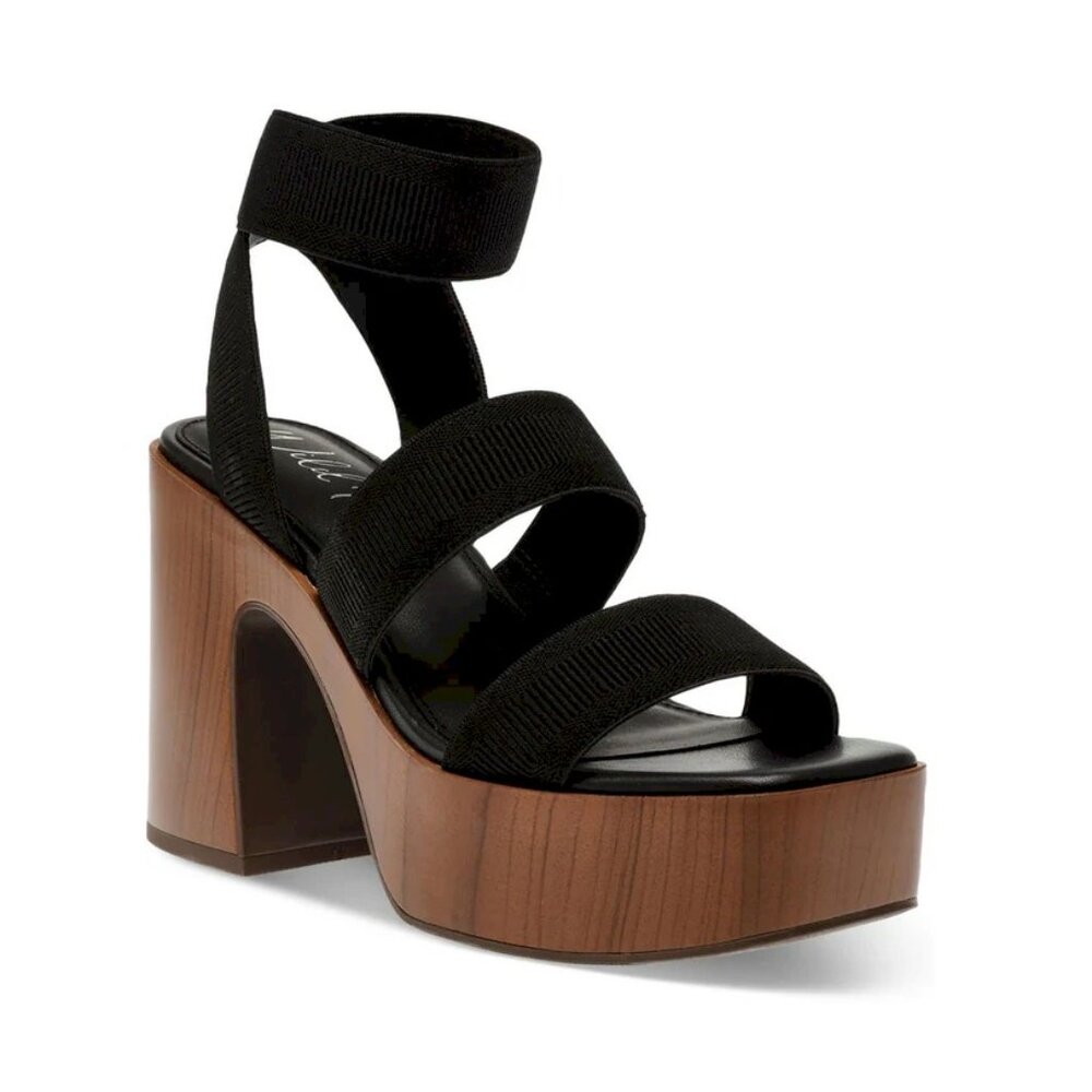 Wild Pair Scarlitt Laceless Black Platform Sandals Women's Size 9.5M New in Box